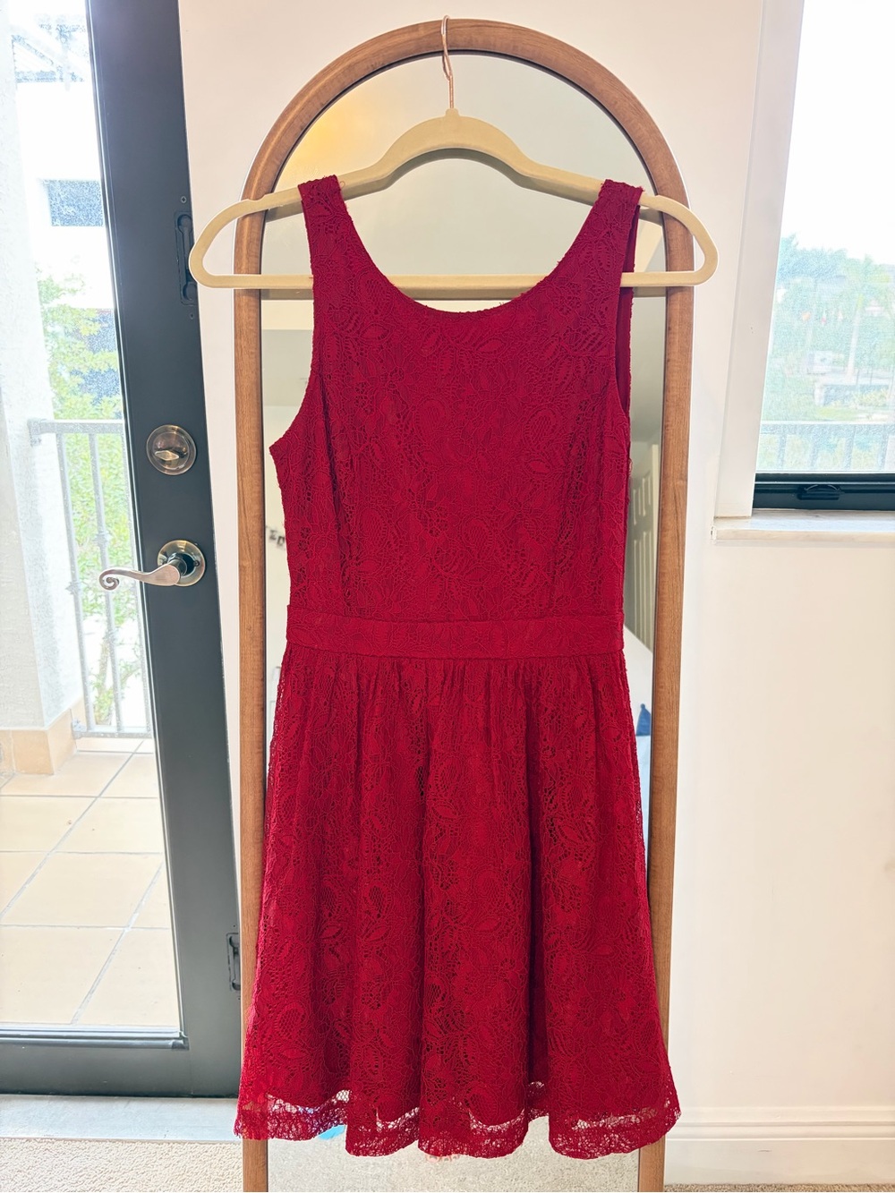 Forever 21 Red Lace Fit & Flare Dress
